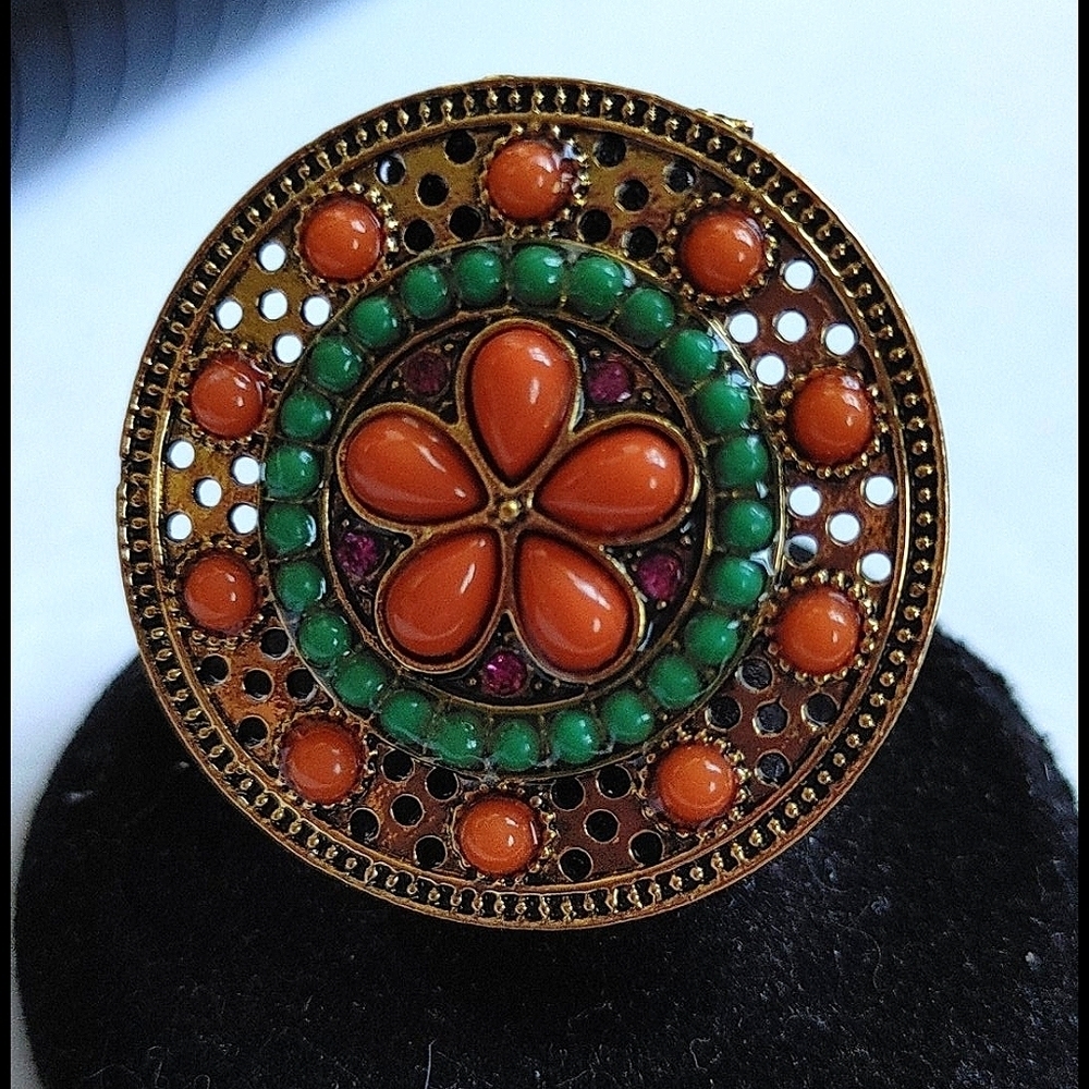 Boho Mandala Design Round Ring